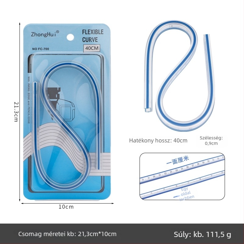 Keling rugalmas ív vonalzó – hajlítható ív mérőeszköz varráshoz, műanyag