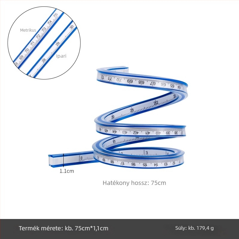 Keling rugalmas ív vonalzó – hajlítható ív mérőeszköz varráshoz, műanyag
