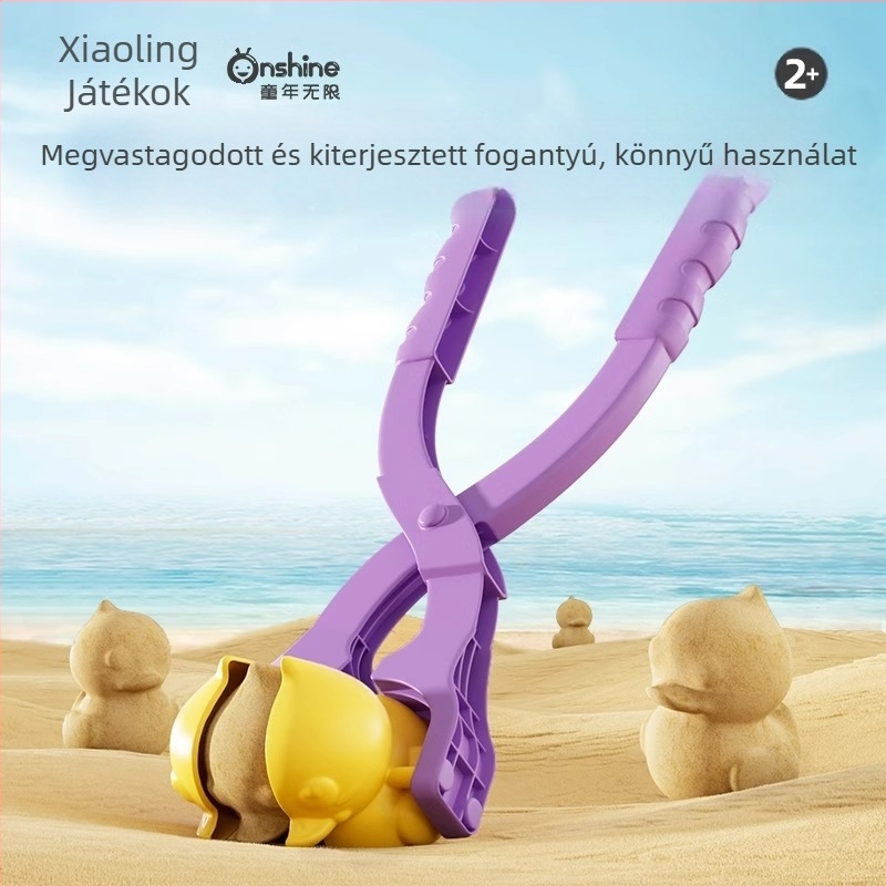 Strandhomokozó játék készlet ásóval és hajtogatható vödörrel – műanyag, 4–6 éveseknek, homokozó eszközök