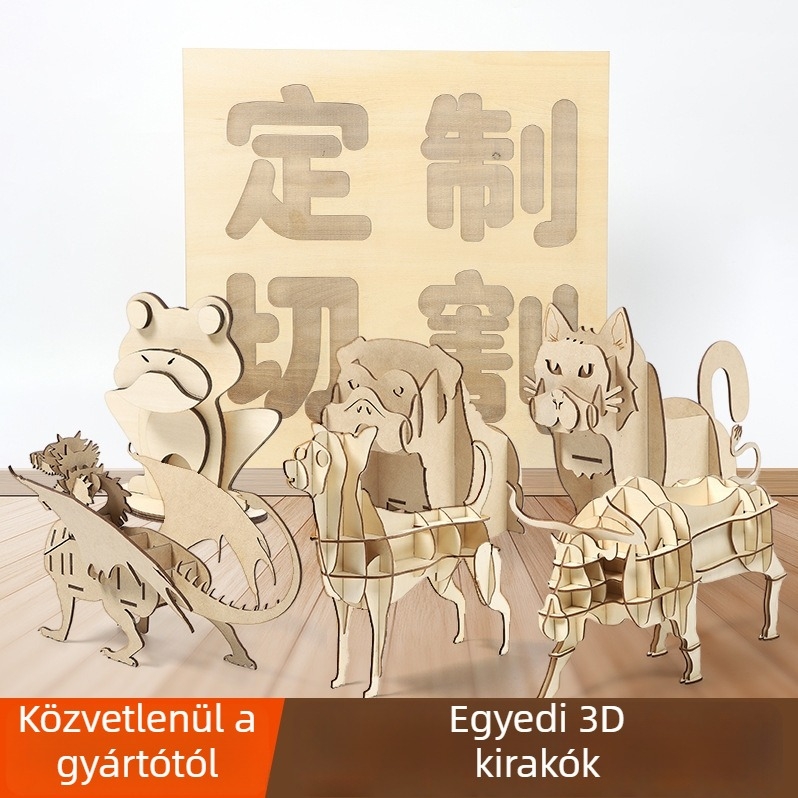 3D puzzle sűrűségű táblából, DIY és testreszabás rajzok alapján, hálós tasakban csomagolva, 14+ korosztálynak