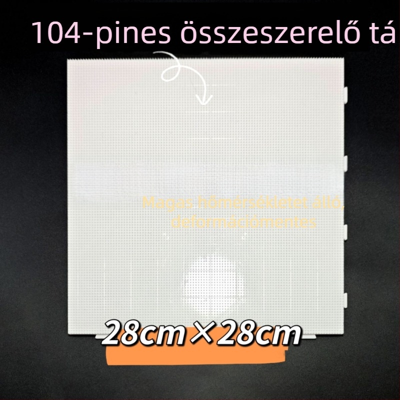 104 gyöngyös sík puzzle tábla, műanyagból, DIY-kompatibilis, csomagolás hálós zacskóban, 7–14 éveseknek