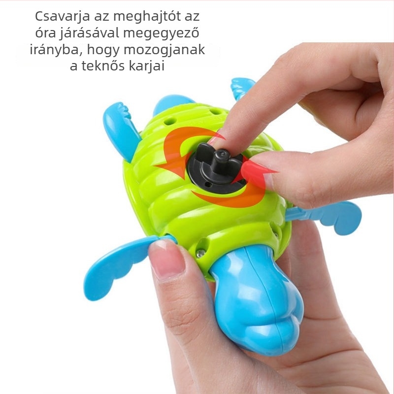 PVC vízben játszó teknős — mechanikus játék babák 0–3 éveseknek, játék a vízben, kaskádos vízijáték
