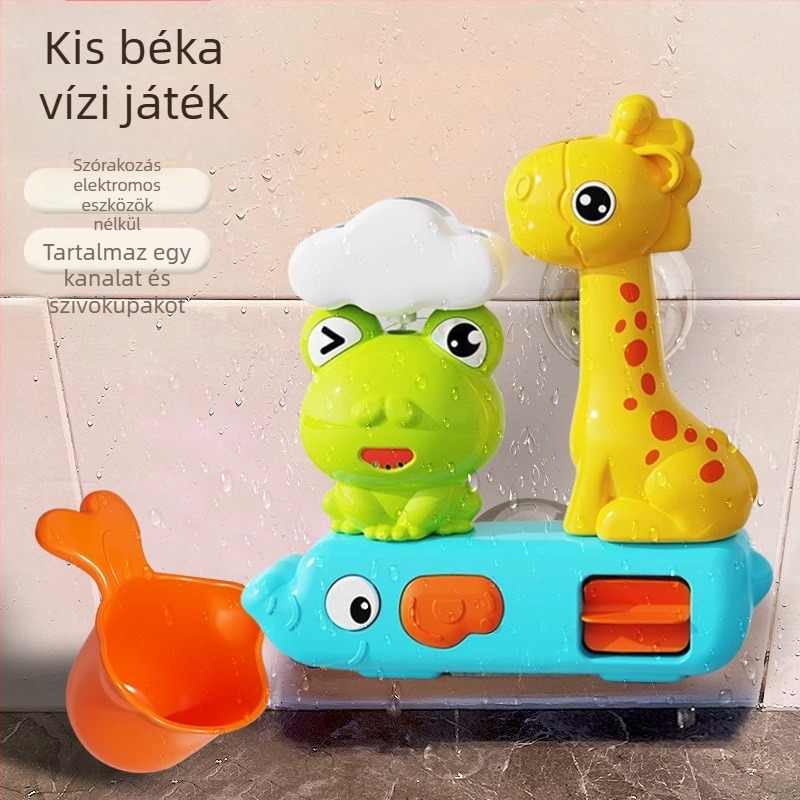 Fürdőjáték baba: kacsa vízkerékkel, permetezés és forgás; műanyag; 4–6 éveseknek; 3C tanúsítvány 2025152202058288