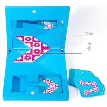 Fából készült gyermekeknek szánt 3D-s puzzle tükörrel, oktatási játék a korai fejlődéshez, DIY összeállítható