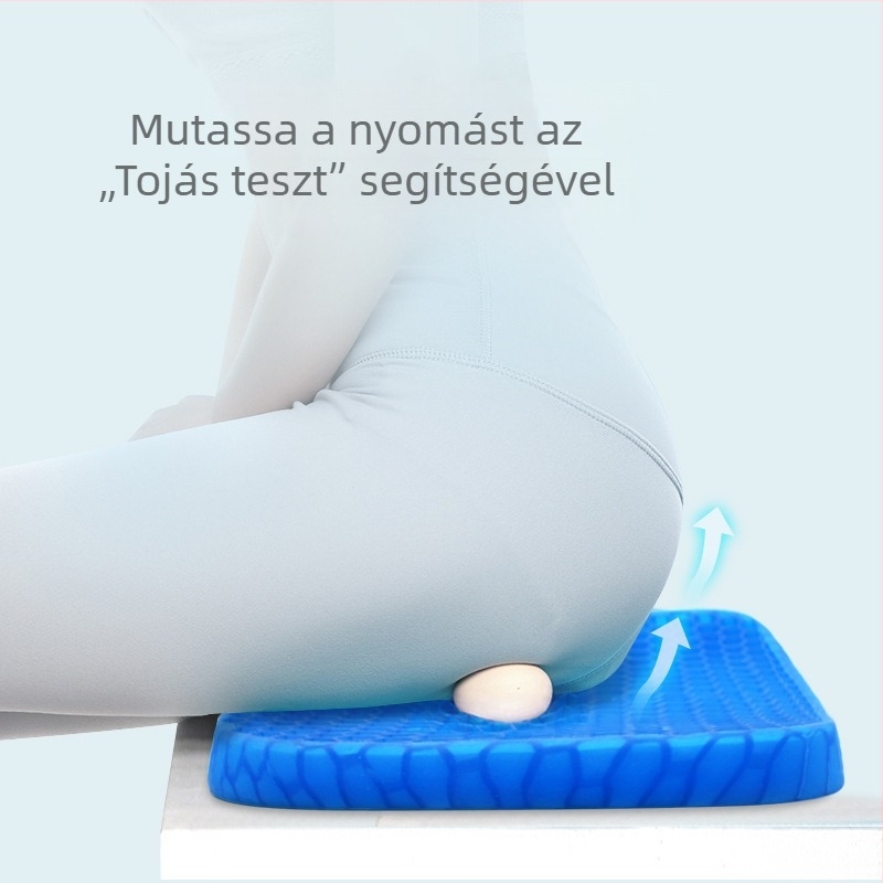 Autóülés párna gél tojás alakú, méhsejt mintázatú, szellőző felületű, gumírozott, négy évszakos használatra