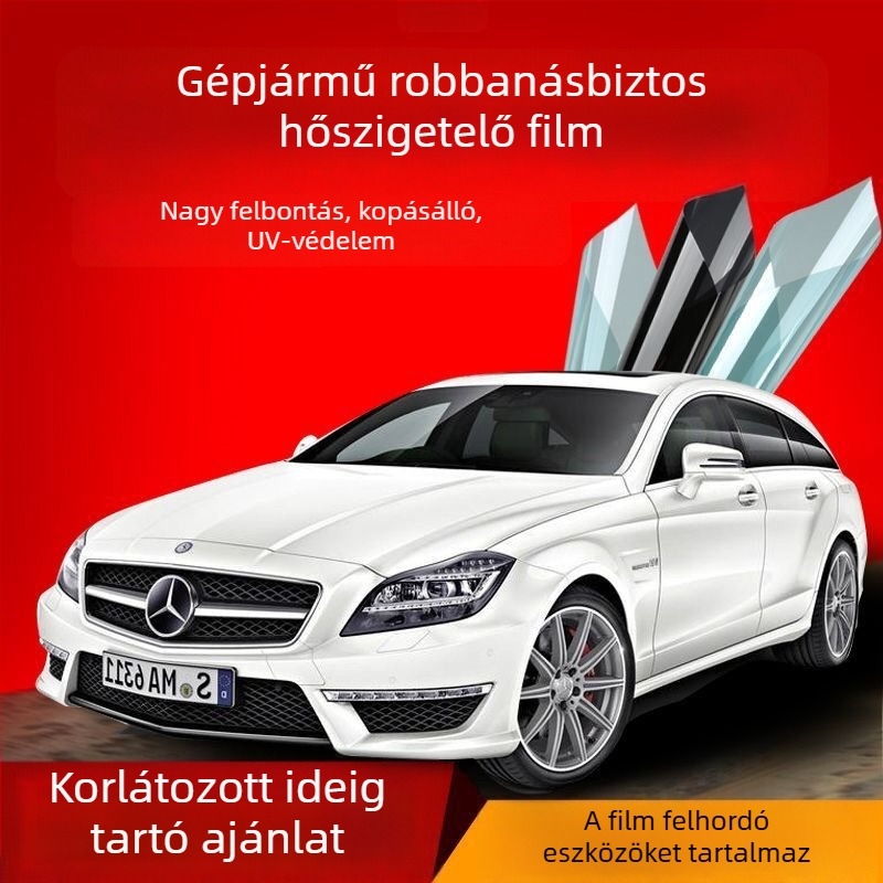 Nano-kerámiás autóüveg fólia: UV-védelem 80–90%, látható fényáteresztés 70–80%, hőszigetelés és privát szféra