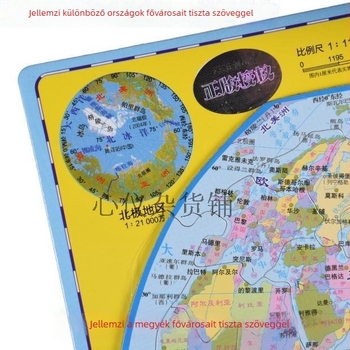 Mágneses, vastag világtérkép-puzzle – Nagy méretű EVA sík puzzle, oktatási földrajzhoz