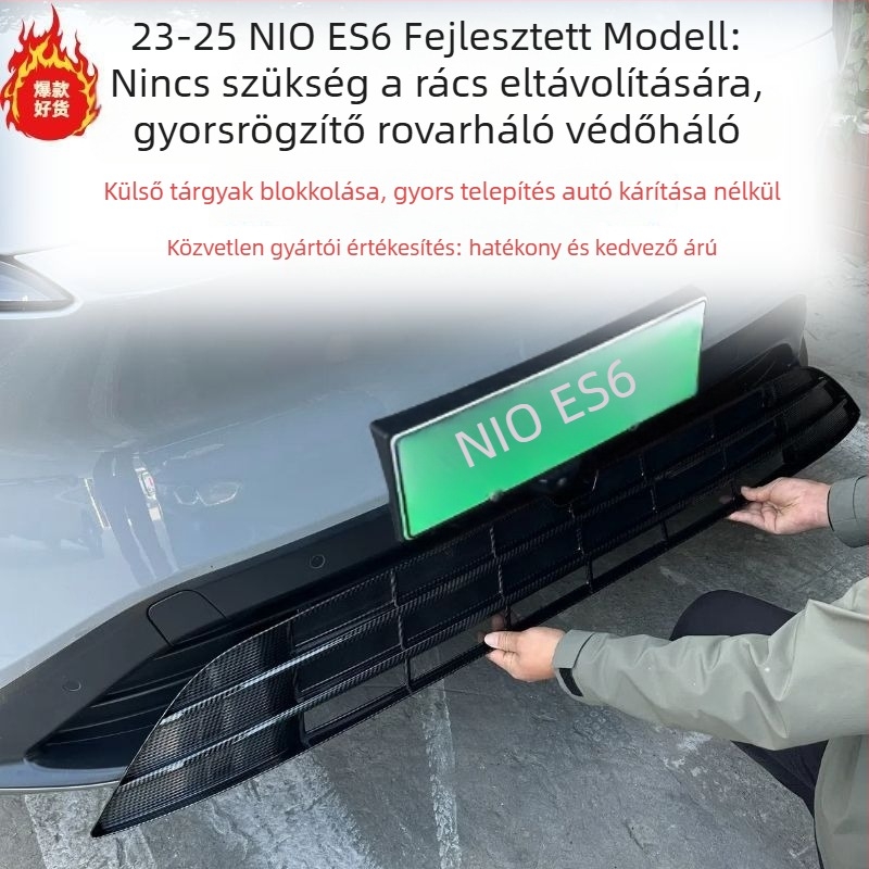 NIO ES6 elülső rács védő háló csat típusú, 2023–2025 modellekhez, dekoratív kiegészítő