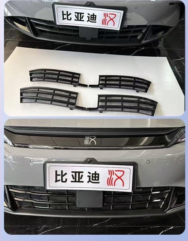 BYD Han DMI első grille rovarvédő háló - ABS keret + rozsdamentes acél háló; Termékkód: Byd han front gear; Élettartam: 3–5 év