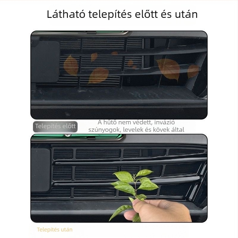 BYD Han DMI első grille rovarvédő háló - ABS keret + rozsdamentes acél háló; Termékkód: Byd han front gear; Élettartam: 3–5 év