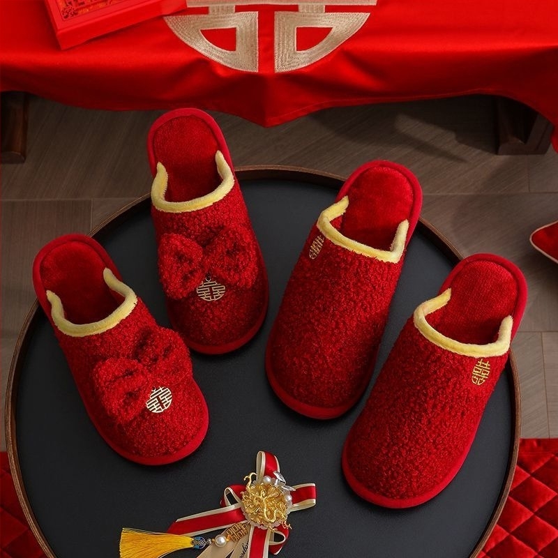 Párok számára papucs - téli, denim felsőrész, PVC talp, csúszásmentes, kopásálló