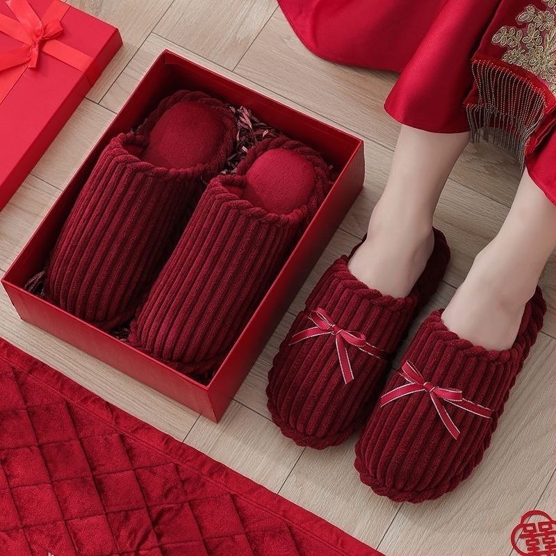 Párok számára papucs - téli, denim felsőrész, PVC talp, csúszásmentes, kopásálló