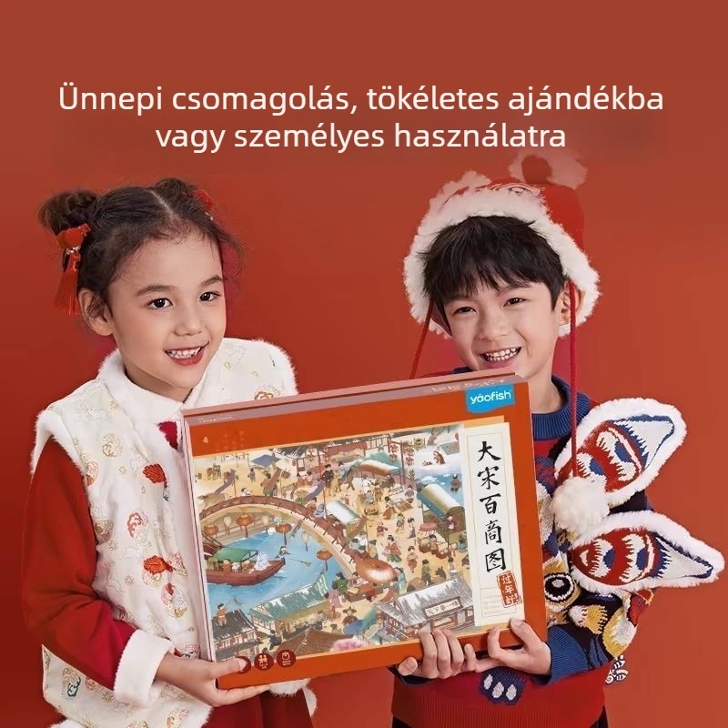 Ray Fish: A Song-dinasztia száz kereskedőjének képe – Luxuskivitelű újévi oktatív társasjáték családi összejövetelekre, gyerekeknek születésnapi ajándék, 8+