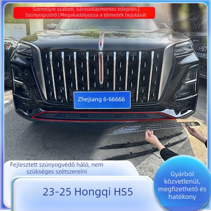 Integrált csattos rovarvédő rács a Hongqi HS5 (23–25) elülső középső rácshoz, víztank védelem, rovar- és pollen elleni védelem