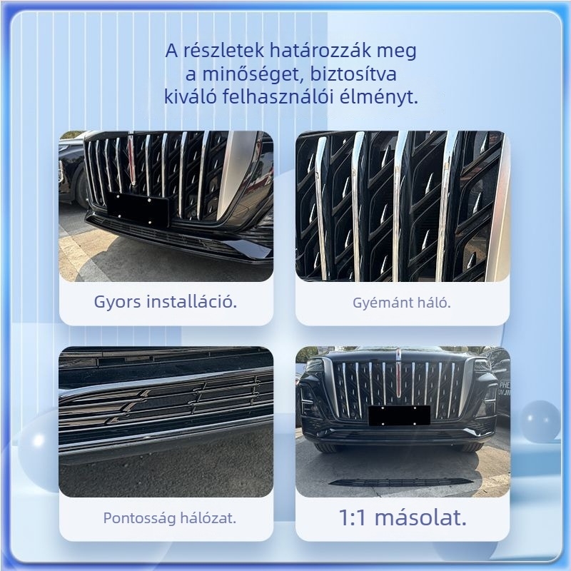 Integrált csattos rovarvédő rács a Hongqi HS5 (23–25) elülső középső rácshoz, víztank védelem, rovar- és pollen elleni védelem