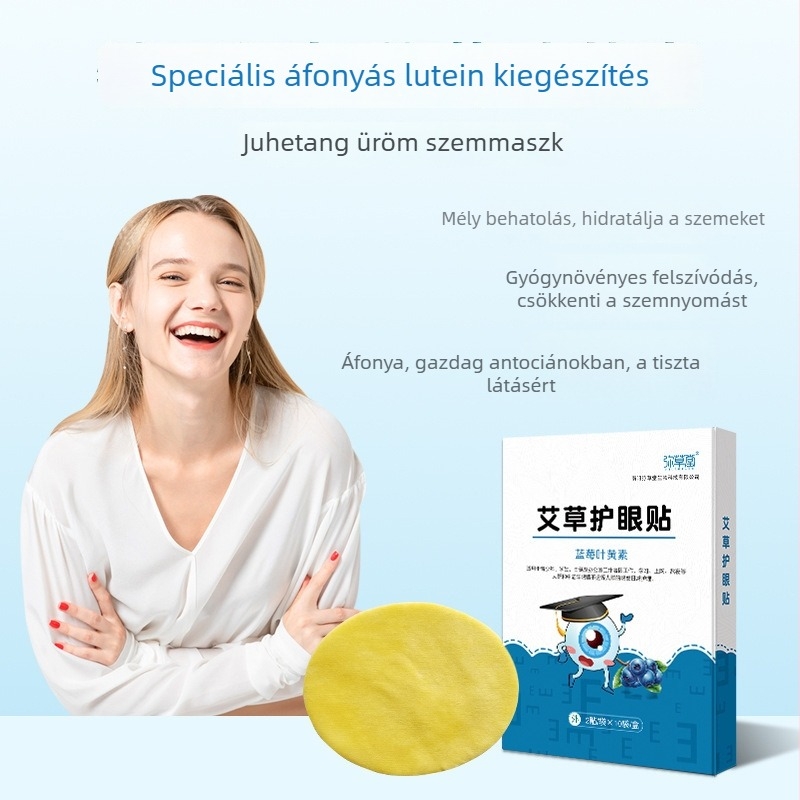Moxa szemvédő tapasz pelin és áfonya luteinnel (Márka: Mi caotang; Anyag: pelin és áfonya; Modell: Mugwort blueberry lutein eye patch; Típus: szemvédő tapasz)