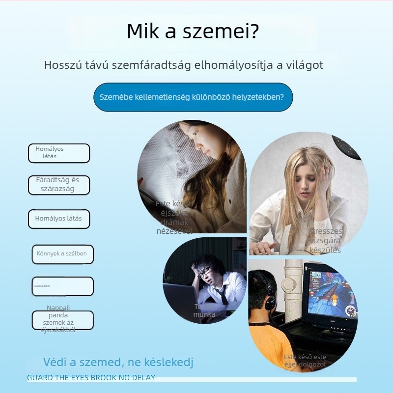 Moxa szemvédő tapasz pelin és áfonya luteinnel (Márka: Mi caotang; Anyag: pelin és áfonya; Modell: Mugwort blueberry lutein eye patch; Típus: szemvédő tapasz)