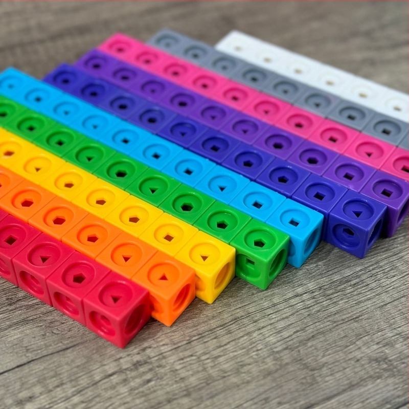 Mágikus négyzet puzzle blokkok – DIY, műanyag, 4–6 éveseknek, 100 darabos készlet