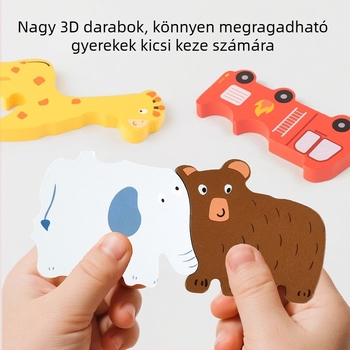Fa 3D puzzle gyerekeknek – négy az egyben oktatási játék a finommotorika és a gondolkodás fejlesztésére (4–6 évesek)