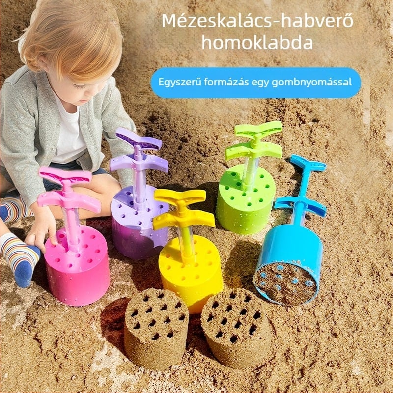 Műanyag homokozós eszköz a homokozó játékhoz — 0–3 éveseknek, Csomagolás: Színes doboz, Fejleszti a megfogást és az érzékelést