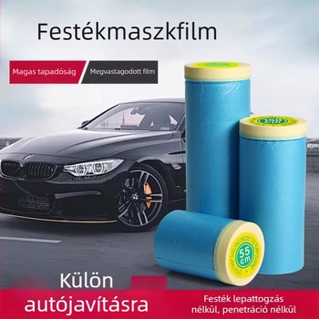 Autófestés maszkoló fólia PE filmmel, vízbázisú ragasztóval, nagy viszkozitású, papírcsővel, autó- és bútor maszkoláshoz