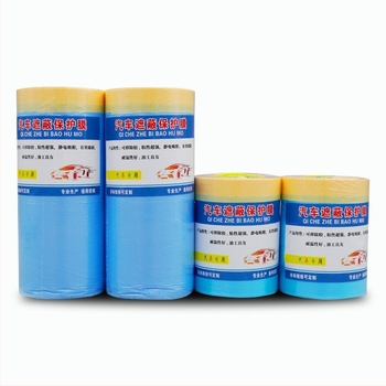 Autófestés maszkoló fólia PE filmmel, vízbázisú ragasztóval, nagy viszkozitású, papírcsővel, autó- és bútor maszkoláshoz