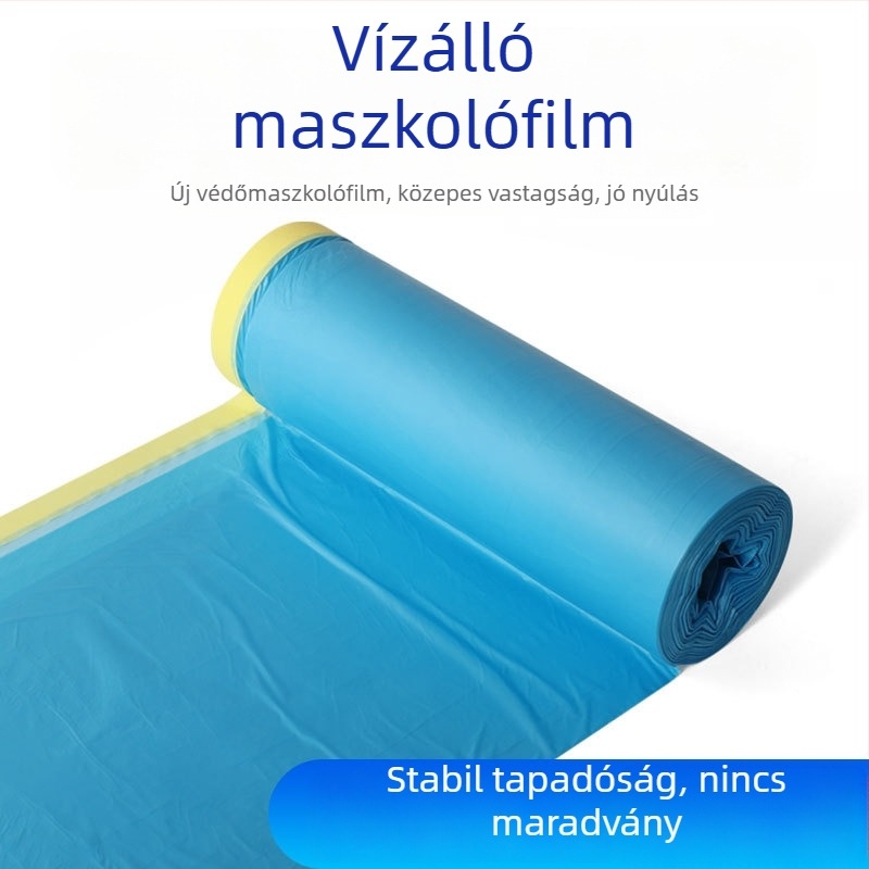 Autófestés maszkoló fólia PE filmmel, vízbázisú ragasztóval, nagy viszkozitású, papírcsővel, autó- és bútor maszkoláshoz