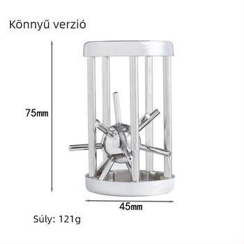Kongming Lock / Lu Ban Lock – Gyűrűnyitó puzzle, ötvözetből, 7–14 éveseknek, türelemgyakorlat és kognitív készségfejlesztés