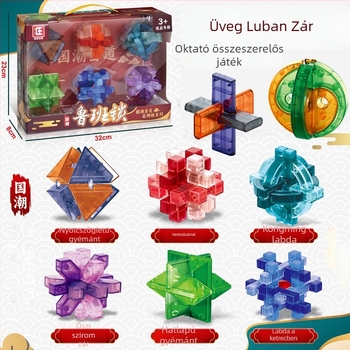 Luban lock puzzle készlet – szétszerelés és összeszerelés, műanyag, 7–14 évesek, DIY