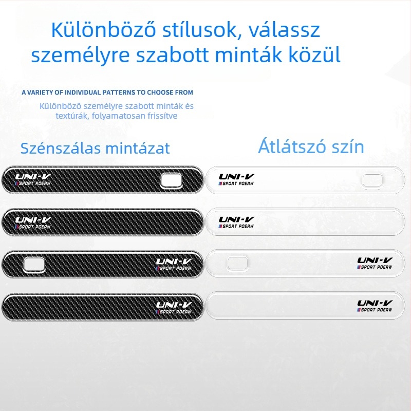 Grand Master 3D szénszálas textúrájú ajtókilincs védő matricája UNI-V modellhez, mintázat, ragasztásos felhelyezés, testreszabás elérhető