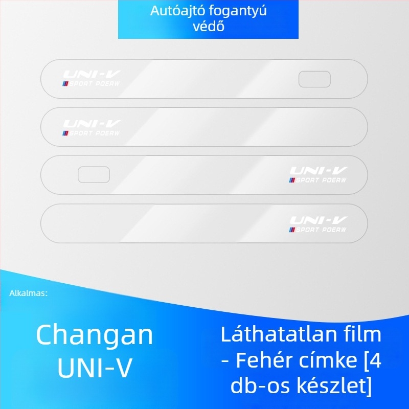 Grand Master 3D szénszálas textúrájú ajtókilincs védő matricája UNI-V modellhez, mintázat, ragasztásos felhelyezés, testreszabás elérhető