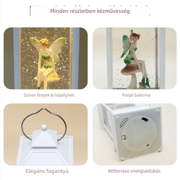 Forgó hó balett zenei doboz, kristálygömb, gyanta és műanyag kivitel