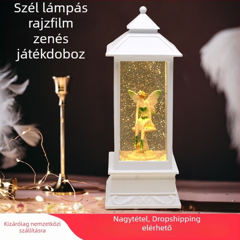 Forgó hó balett zenei doboz, kristálygömb, gyanta és műanyag kivitel