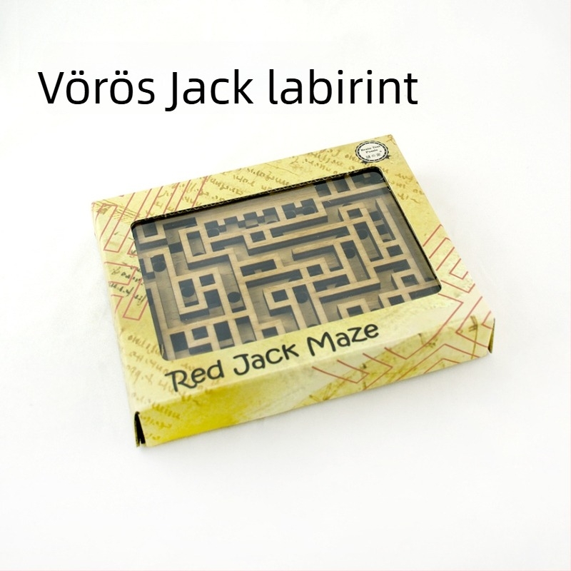 Fából készült Luban lock puzzle kettős labirintussal — anyaga: fa; funkció: logikai gondolkodás; DIY elérhető; 7–14 éveseknek