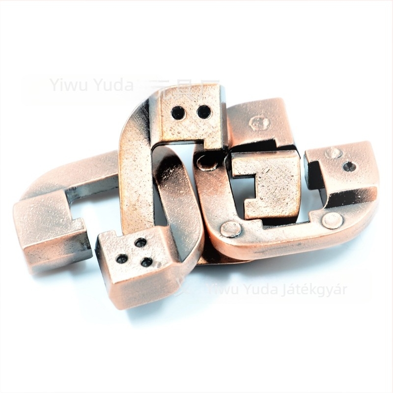 Kong Ming/Luban zár puzzle — ötvözet, magas nehézség, DIY használható, 14+ éveseknek