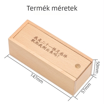 Fából készült Kongming Lock (Luban Lock) kirakós – 21 rúd, türelem fejlesztésére