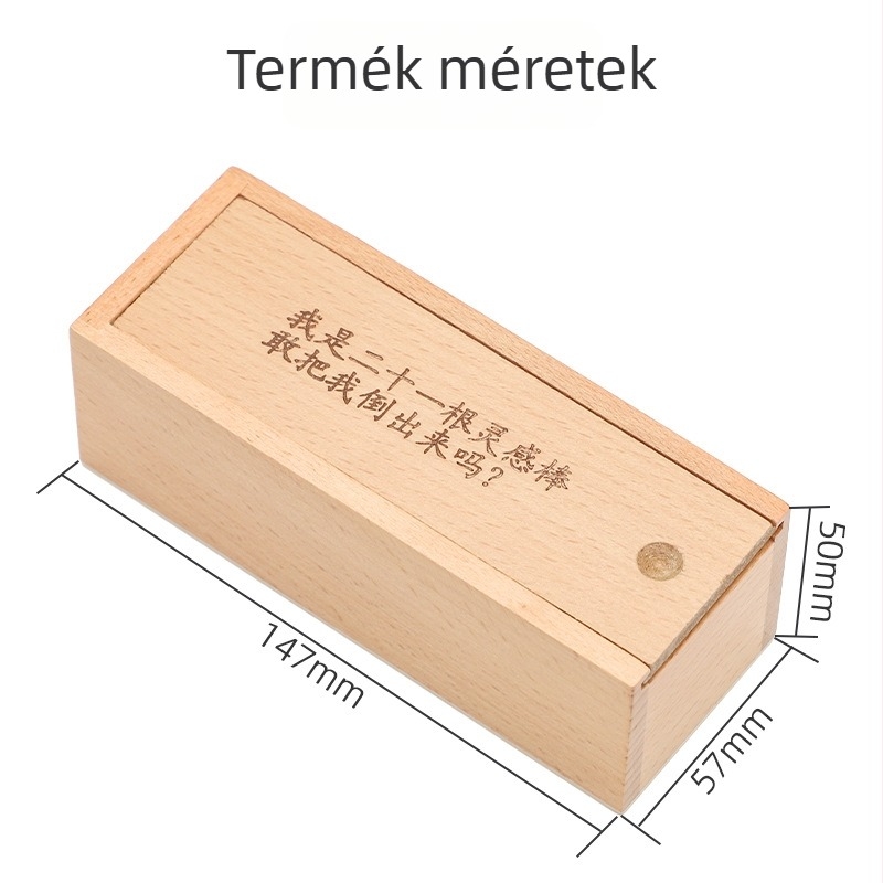 Fából készült Kongming Lock (Luban Lock) kirakós – 21 rúd, türelem fejlesztésére
