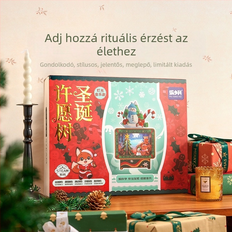 DIY forgó zenei doboz, fém, UV nyomtatás, testreszabható, ajándék gyerekeknek karácsonyra és születésnapra