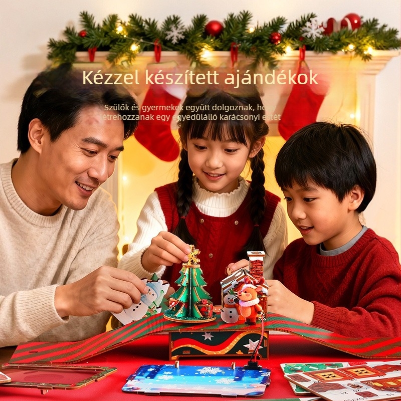 DIY forgó zenei doboz, fém, UV nyomtatás, testreszabható, ajándék gyerekeknek karácsonyra és születésnapra