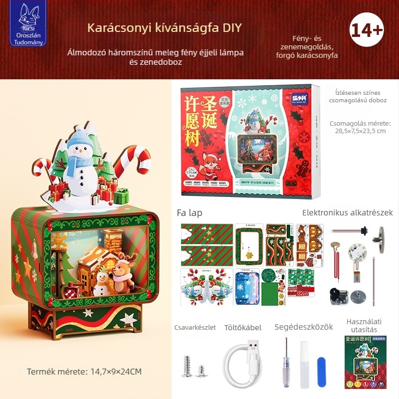 DIY forgó zenei doboz, fém, UV nyomtatás, testreszabható, ajándék gyerekeknek karácsonyra és születésnapra