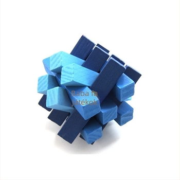 Fából készült Kong Ming/Luban lock logikai puzzle – fejleszti a térbeli gondolkodást, 7-14 éveseknek