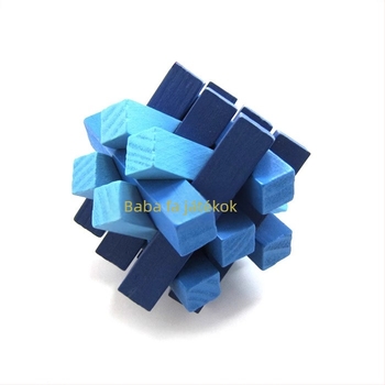Fából készült Kong Ming/Luban lock logikai puzzle – fejleszti a térbeli gondolkodást, 7-14 éveseknek