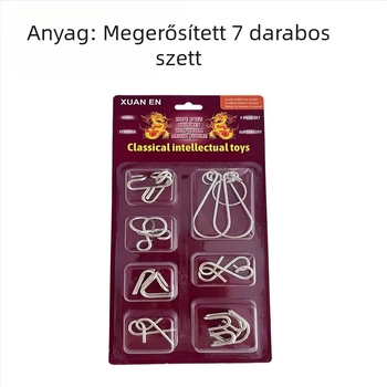 Nine-Link fém puzzle Kongming és Lu Ban zárakkal - oktató jellegű agytornát segítő játék, 14 évtől