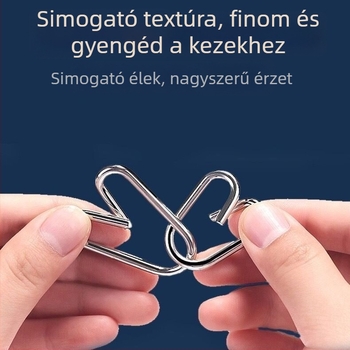 Nine-Link fém puzzle Kongming és Lu Ban zárakkal - oktató jellegű agytornát segítő játék, 14 évtől