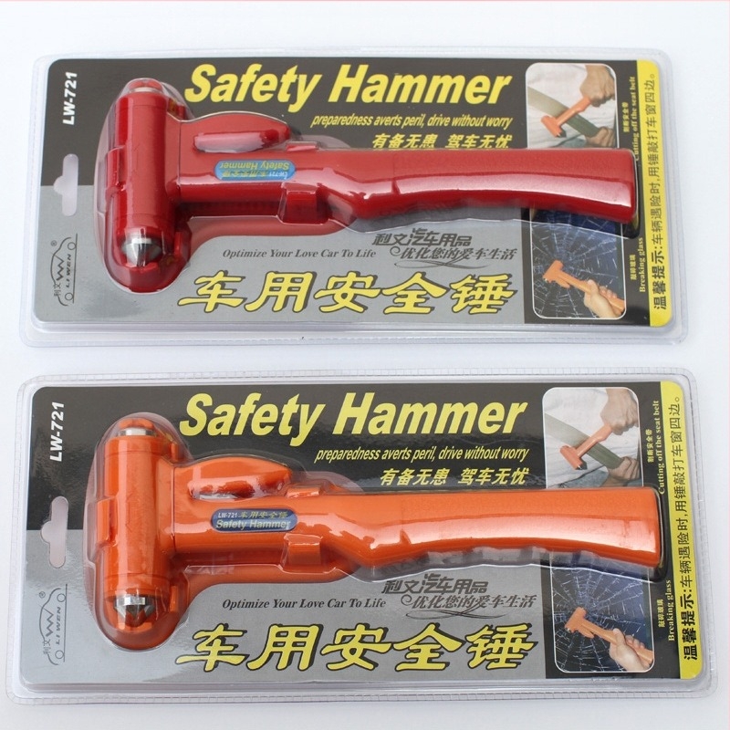 Li Wen autóvészkioldó kalapács, szénacél test, 300 g, testreszabási lehetőség, licencelhető magáncímke
