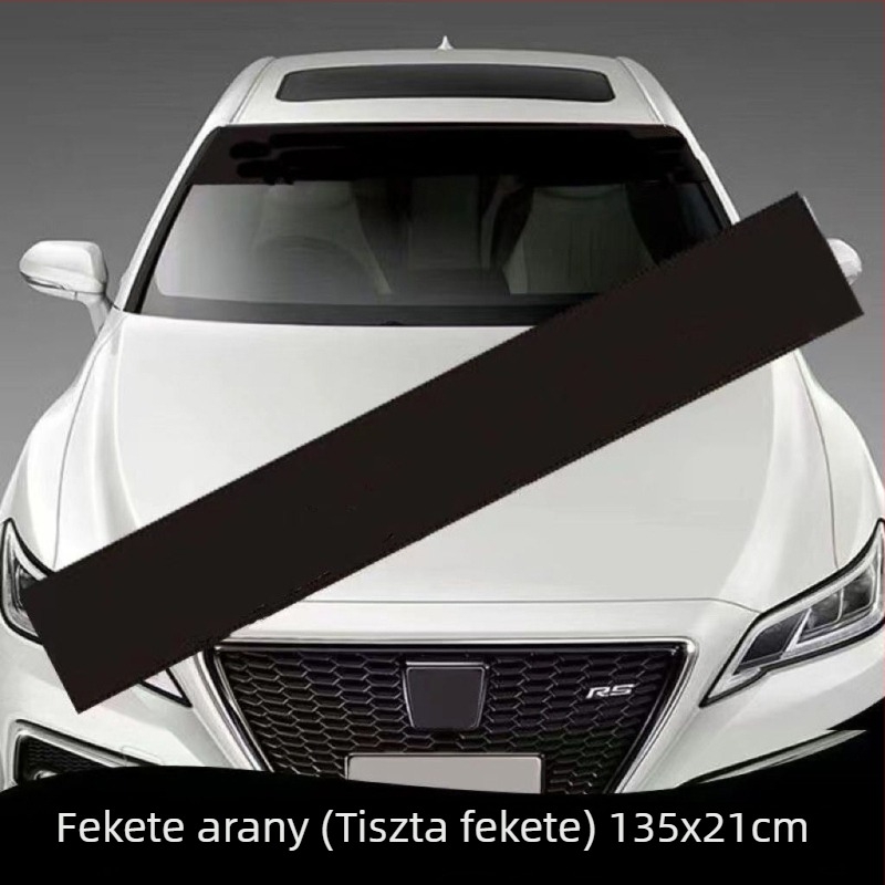 Univerzális autó előtti árnyékoló dekoratív matrica, műanyag, vastított, teleszkópos rögzítés