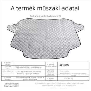 Wantu autó napvédő huzat, alumínium fólia anyag, teleszkópos telepítés, univerzális illeszkedés, logó nyomtatás elérhető