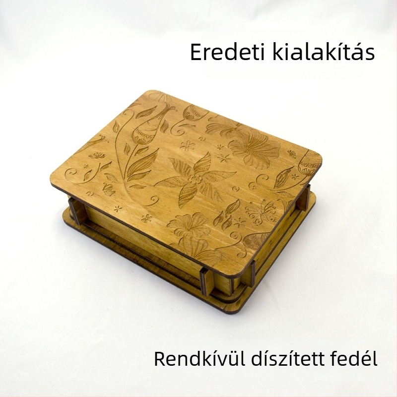 Fából készült kilenc láncos puzzle - Miaojia, DIY-barát