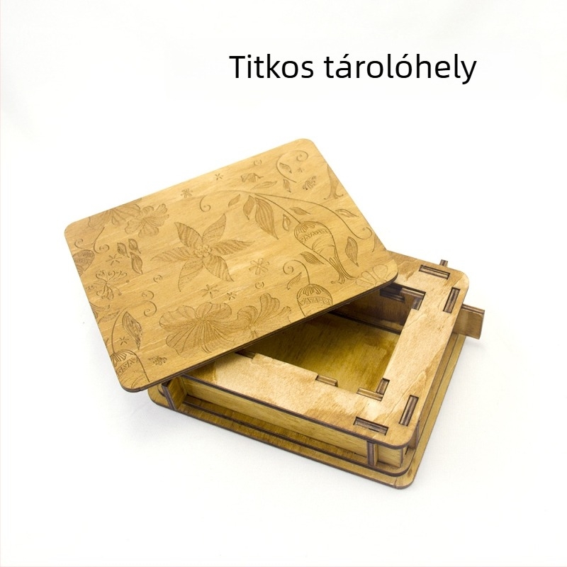 Fából készült kilenc láncos puzzle - Miaojia, DIY-barát
