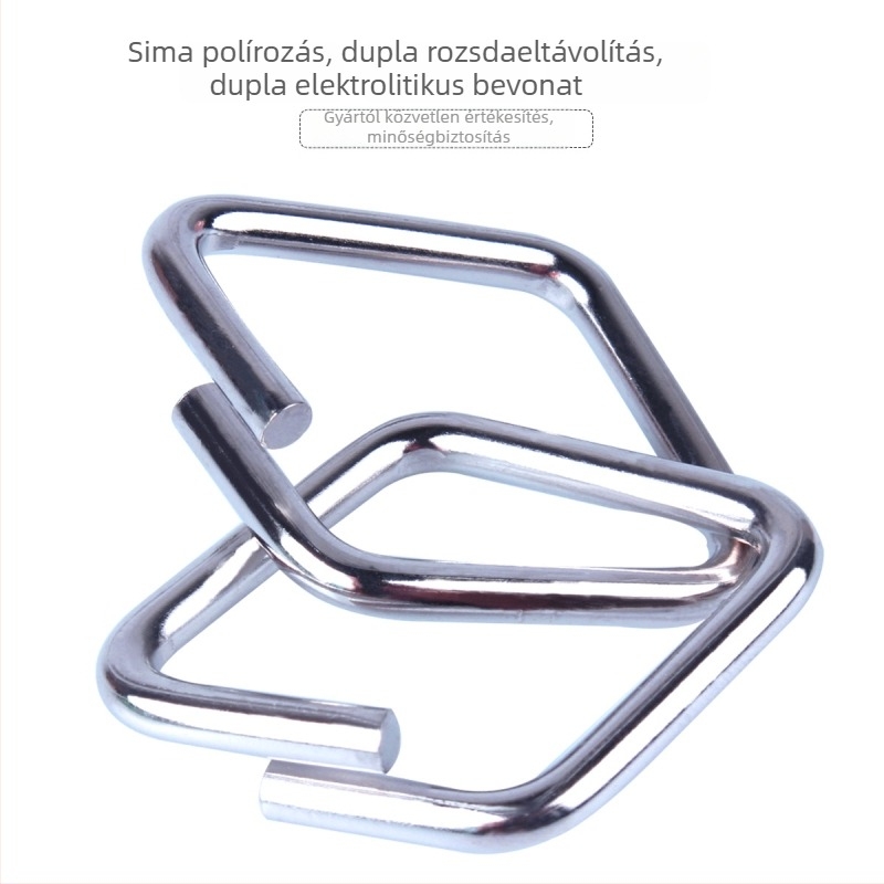 Kilencláncos puzzle – fém, oktató rejtvény, DIY-barát, kinyitható, nehézségi szint 3.5